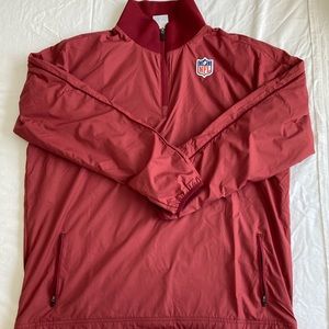 EUC maroon Nike NFL On Field Apparel 1/4 zip pullover jacket, size M.